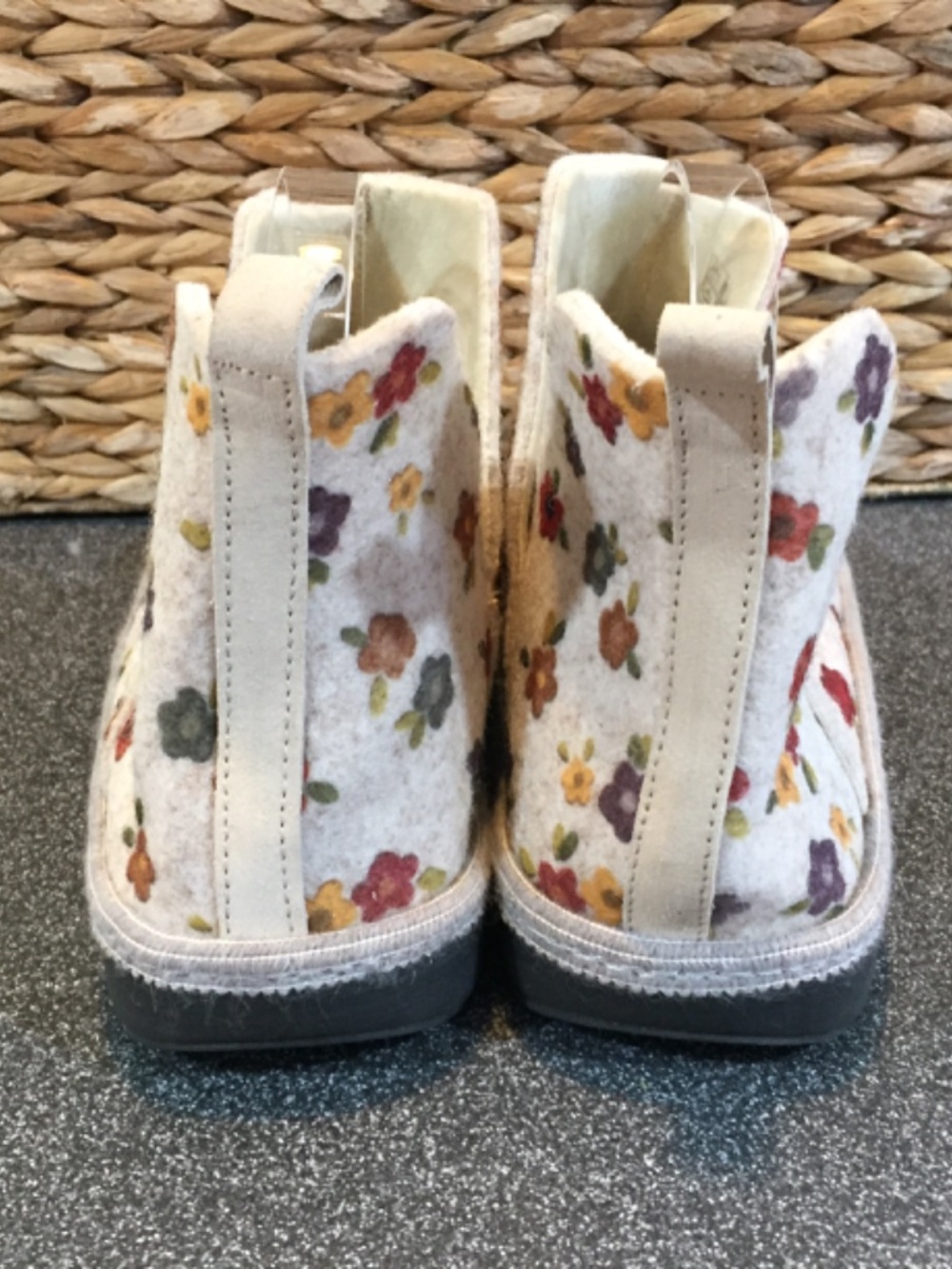 Unity in Diversity Cream Wool Slipper Bootie with Multicolor Floral Print - Picture 10 of 11
